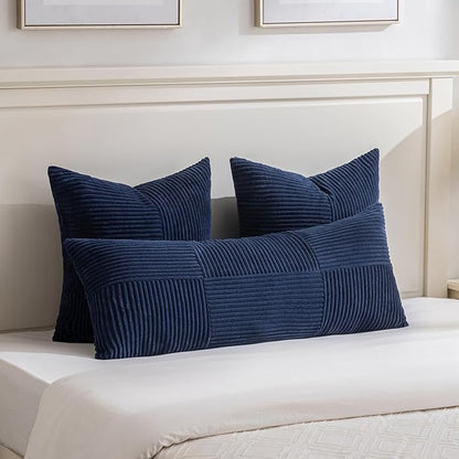 Fancy Homi 2 Packs Navy Blue Big Decorative Throw Pillow Covers 24x24 Inch - Image 5
