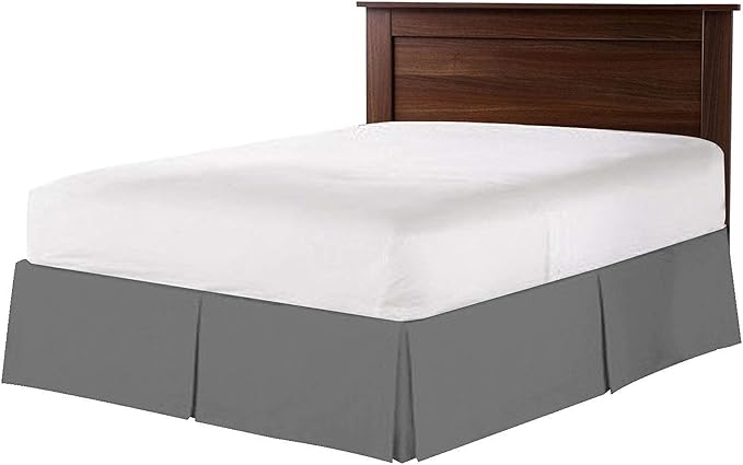Bed Skirt - 100% Cotton 800 Thread Count Box Pleated Bed Skirt - Luxury Pleated - Image 2