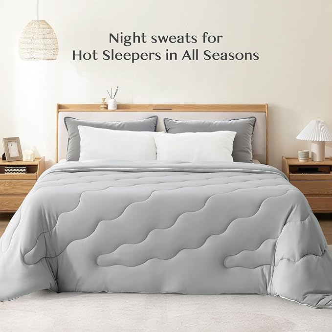 EASELAND All Season Cooling Comforter Queen, Cold Touch Fabric Absorbs Body Heat - Image 5