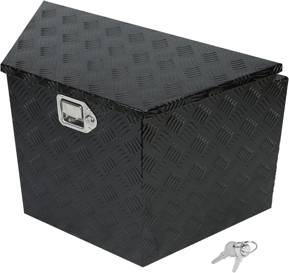 29 X 16.5 X 18 Inch Black Heavy Duty 5 Bar Tread Aluminum Trailer Tongue Box ...