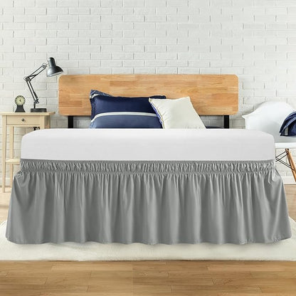 Full Bed Skirt, Elastic Wrap Around Bed Skirt Full Size, Bed Skirts by ANARACHON