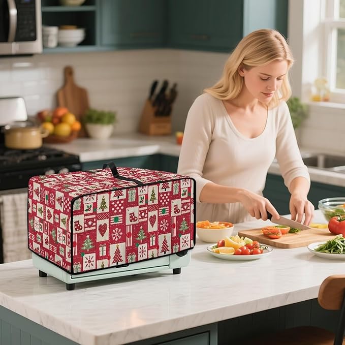 Christmas Decor Air Fryer Toaster Oven Dust Cover Washable Convection Oven - Image 3