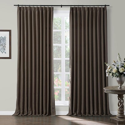 TWOPAGES Chocolate Pinch Pleated Room Darkening Curtain 132 Inches Long by TWOPAGES