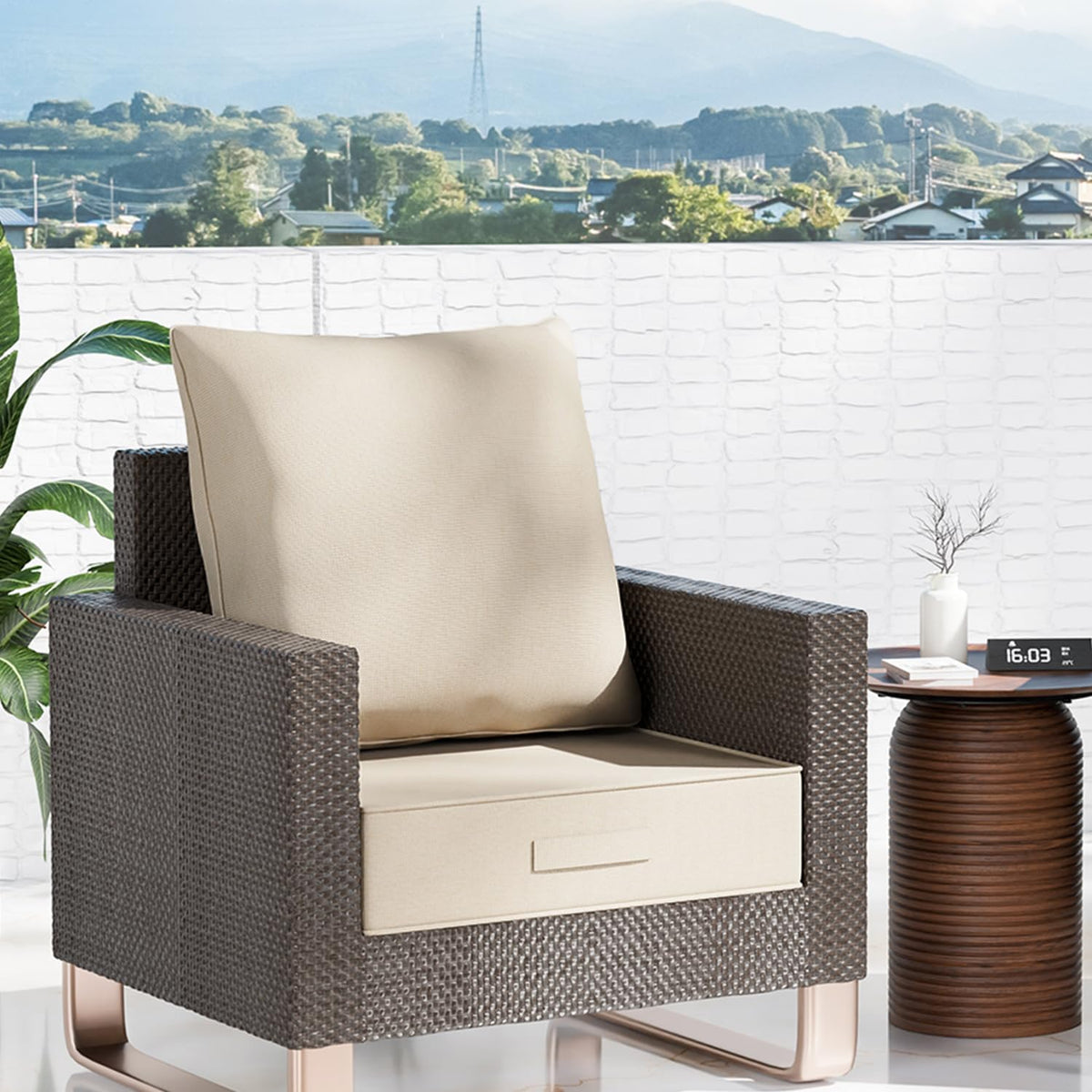 6'' deep seat cushion outdoor set, olefin water, main product view