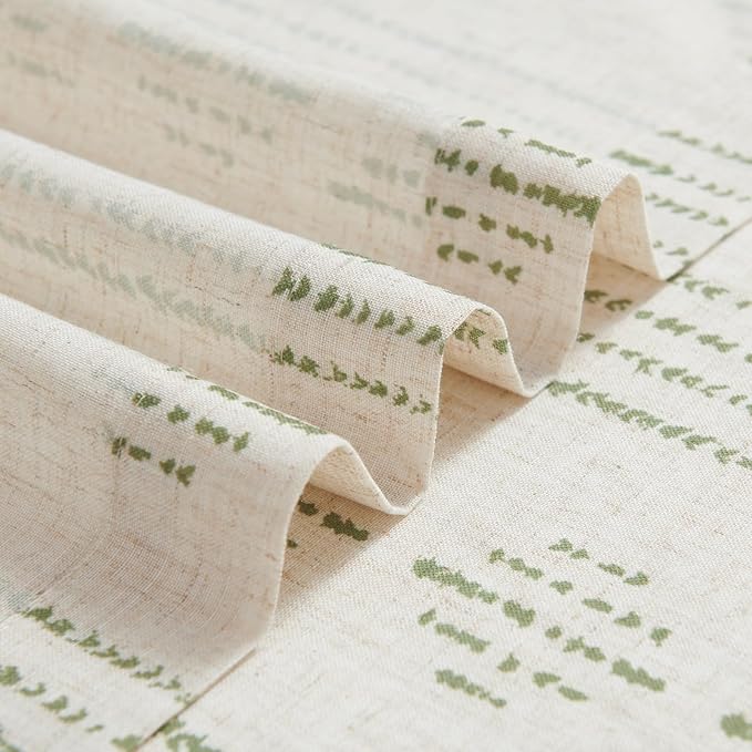 jinchan Boho Kitchen Curtains Linen Tier Curtains 20 Inch Bohemian Cafe Style - Image 8