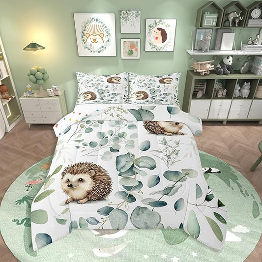 Erosebridal Cute Hedgehog Bedding King Size by Erosebridal