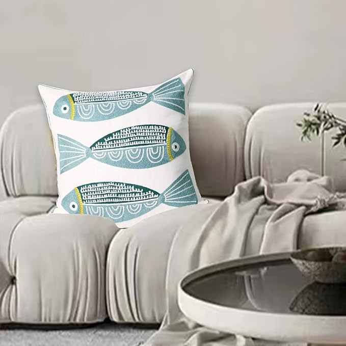 1 PCS Embroidered Throw Pillow Cover Cotton Decorative Square Cushion Cases - Image 4