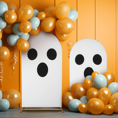 Moukeren 2 Pcs Halloween Ghost Arch Backdrop Covers, 7.2ft and 6ft