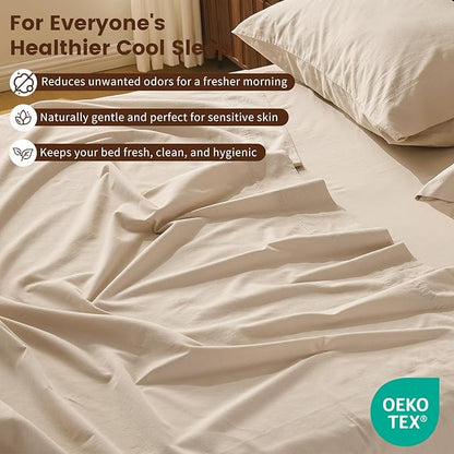 100% Linen Sheet Set King Size Extra Deep Pocket Fits 18-24 Inch Mattress - Image 5