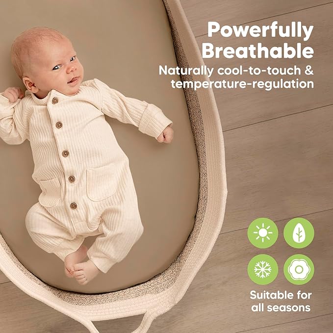 2-Pack Baby Bassinet Sheets Girl, Boy - Image 4