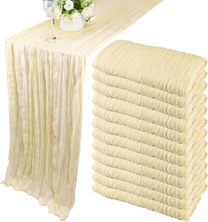 12 Pack 10Ft Cheesecloth Table Runner 35x120 Inch Boho Gauze Rustic Cheese by Fivenl
