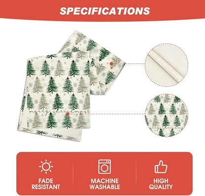 Artoid Mode Xmas Trees Snowflake Christmas Table Runner, Seasonal Winter Green - Image 6
