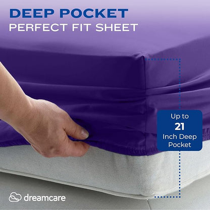 DREAMCARE King Size Sheets Set – 4 pcs Cooling Sheets – up to 21” Deep Pocket - Image 3