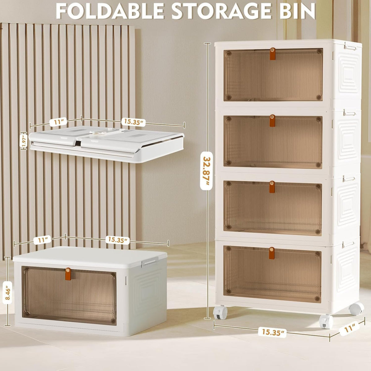 yfxcvsl 4 tier plastic storage bins with lid shown in use