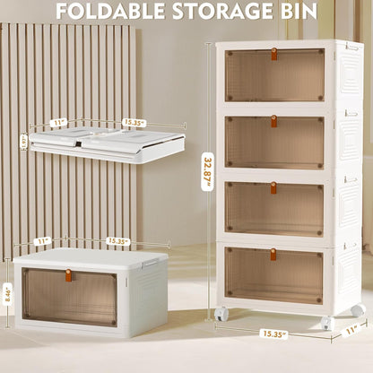 yfxcvsl 4 tier plastic storage bins with lid shown in use