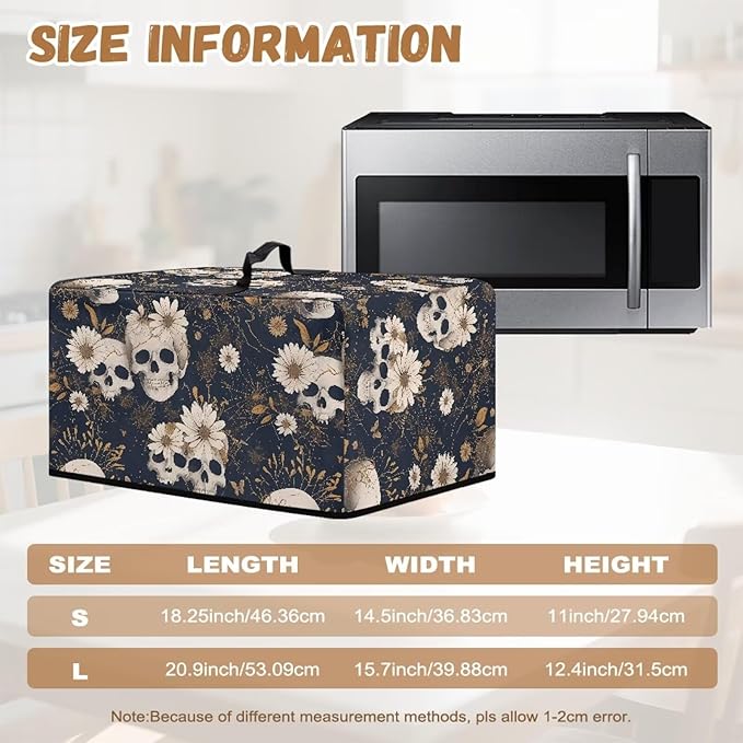 Microwave Oven Cover, Skull Halloween Dust Oil Proof Waterproof Machine - Image 6