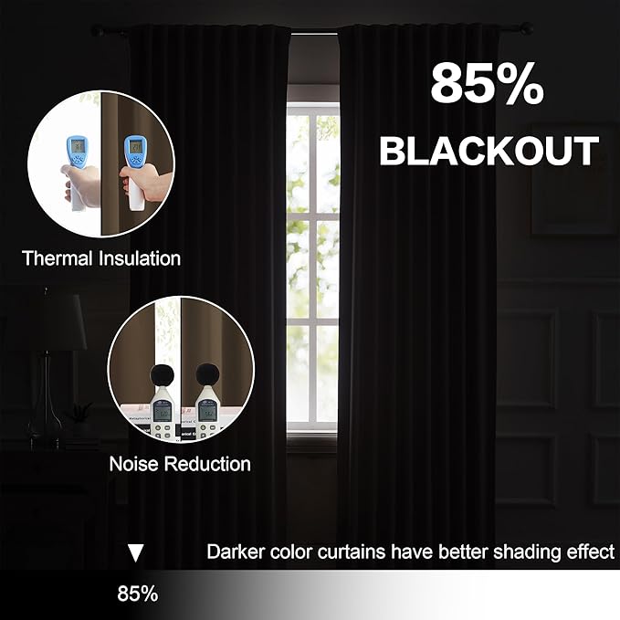 DUALIFE Blackout Curtains/Drapes 108 Inches Long, Light Blocking Privacy - Image 6