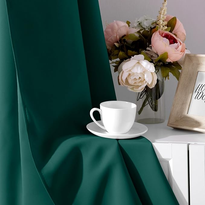 HOMEIDEAS Dark Green Blackout Curtains - Image 7