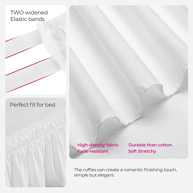 RIMELA Dorm Bed Skirt Twin XL 32 Inch Drop, Bedroom Decor - Image 5