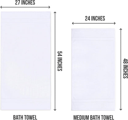 utopia towels 6 pack medium bath towels, 24x48, close-up detail