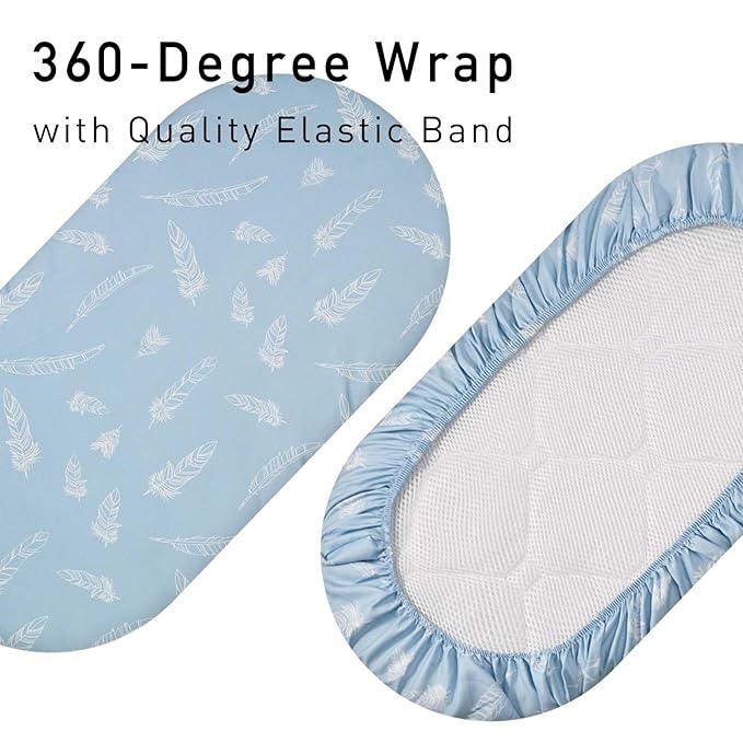 Gllquen Baby Bassinet Sheets 4 Pack, Breathable Cozy Fitted Mattress Sheet - Image 4