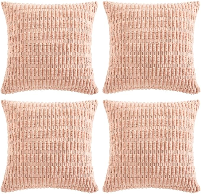Fancy Homi 4 Packs Boho Pink Decorative Throw Pillow Covers 18x18 Inch by Fancy+Homi