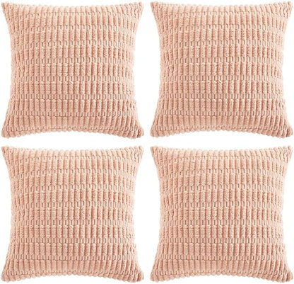 Fancy Homi 4 Packs Boho Pink Decorative Throw Pillow Covers 18x18 Inch by Fancy+Homi
