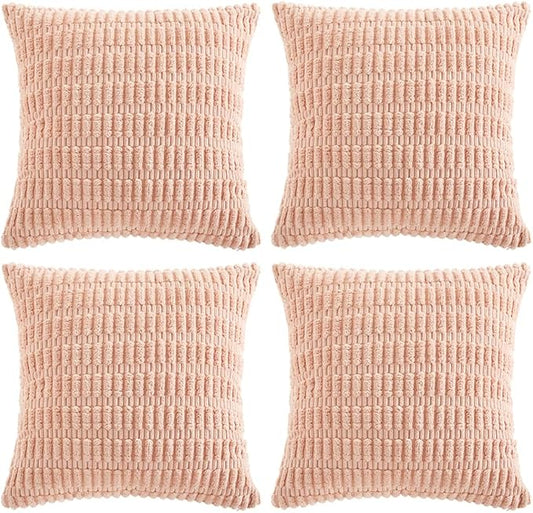 Fancy Homi 4 Packs Boho Pink Decorative Throw Pillow Covers 22x22 Inch by Fancy+Homi