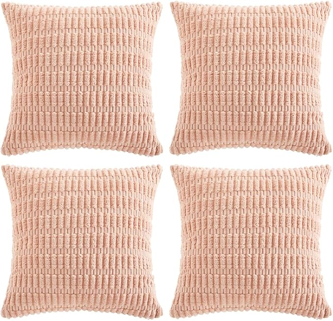 Fancy Homi 4 Packs Boho Pink Decorative Throw Pillow Covers 20x20 Inch by Fancy+Homi
