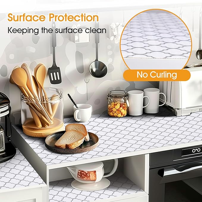 Shelf and Drawer Liner for Kitchen Cabinets Non-Adhesive, Strong Grip Non-Slip - Image 3