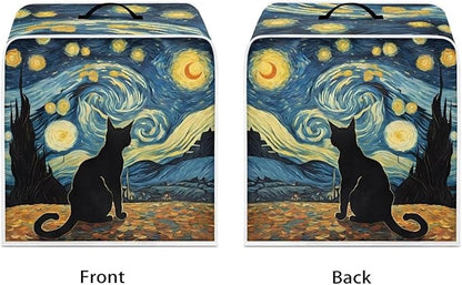 Starry Night Cat Print Coffee Machines Covers - Image 2