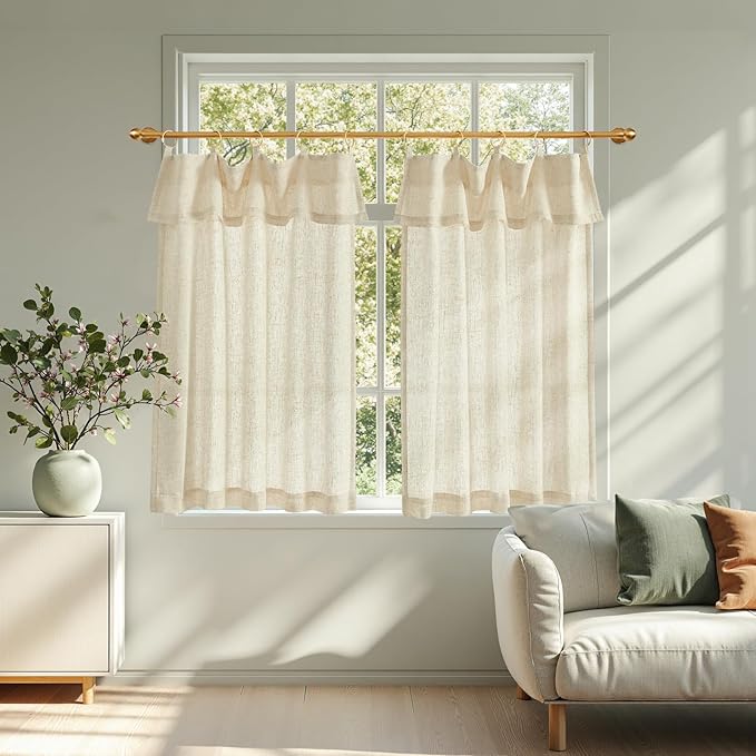 jinchan Linen Tier Curtains - Image 2
