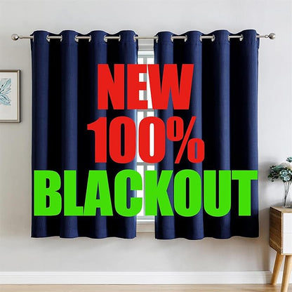 G2000 100% Blackout Curtains for Bedroom Living Room 63 Inch Length Navy Blue by G2000