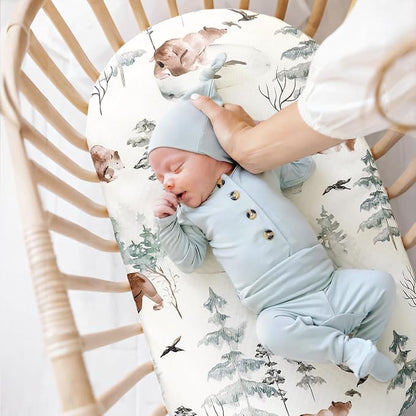 GRSSDER Stretchy Ultra Soft Fitted Bassinet Sheet Set 3 Pack, Universal Fit - Image 3