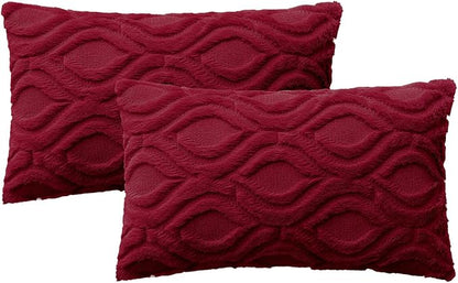 MIULEE Christmas Wine Red Throw Pillow Covers 12x20 Inch, Soft Winter Plush - Image 7