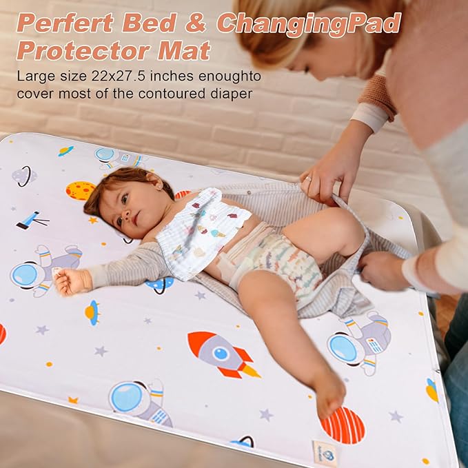 Baby Portable Changing Pad Waterproof Diaper Changing Mat Travel 3 Pack - Image 2