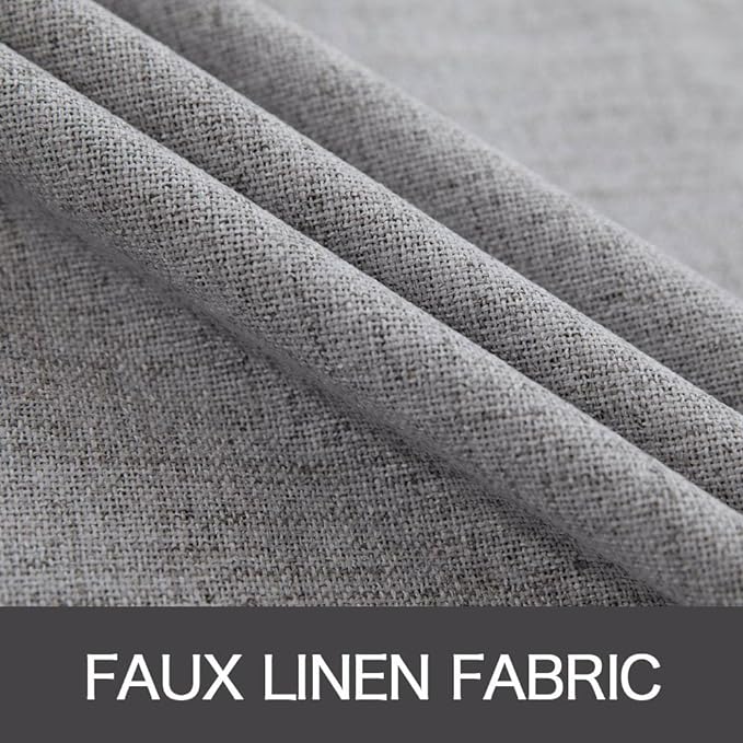 MIULEE Linen Texture Curtains for Bedroom Solid 100% Blackout Thermal Insulated - Image 5