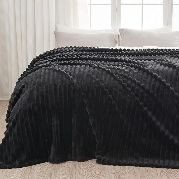 NEWCOSPLAY Super Soft Queen Blanket Black Premium Silky Flannel Fleece 3D by NEWCOSPLAY