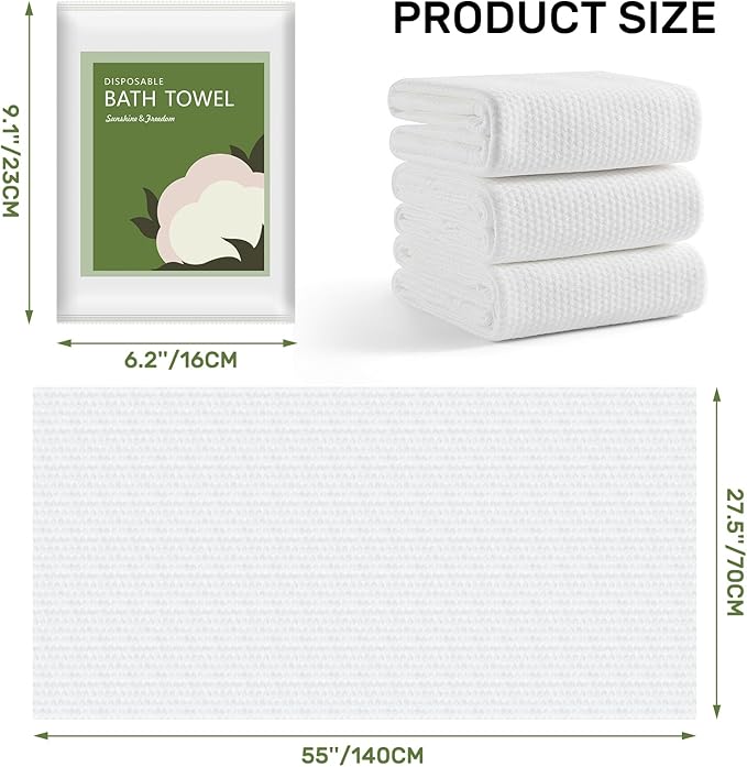 Disposable Bath Towels, 25 Pack 55" x 27.5" Ultra-Soft and Quick Dry Bath Towel - Image 2