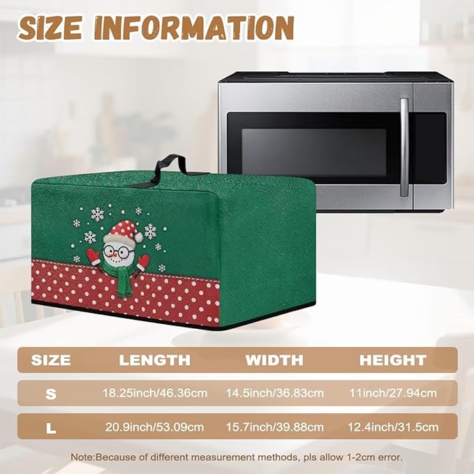Microwave Oven Universal Dust Cover, Christmas Snowman Waterproof Polyester - Image 6