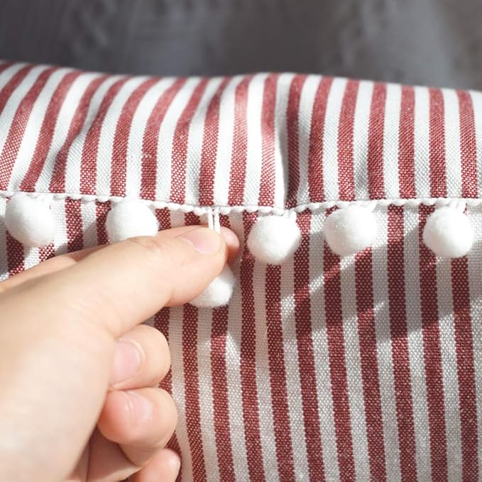 HOPLEE Decorative 16x16 Pillow Covers Red and White Tricking Stripe Throw - Image 5