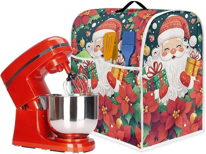 Santa Claus Stand Mixer Cover Dust Protective Poinsettia Stand Mixer Covers - Image 4