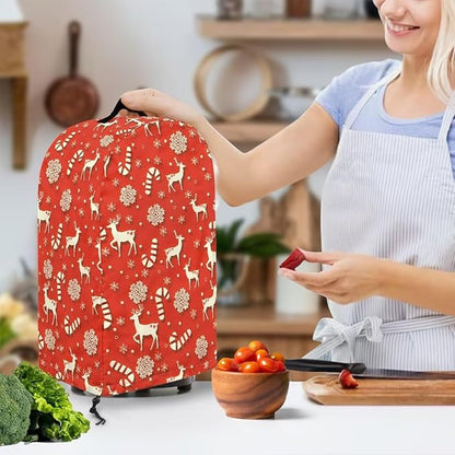 Christmas Reindeer Blender Dust Cover Pink Food Processor Cover Coffee Machine - Image 3