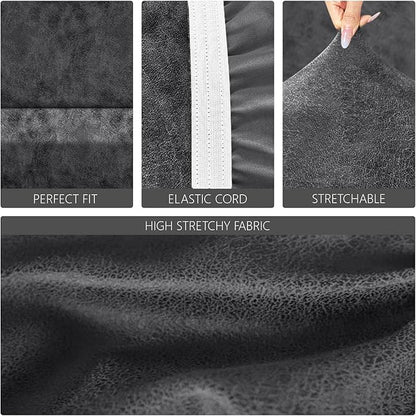 molasofa Leather Like Stretch Futon Slipcover Armless Futon Bed Sofa Cover - Image 4