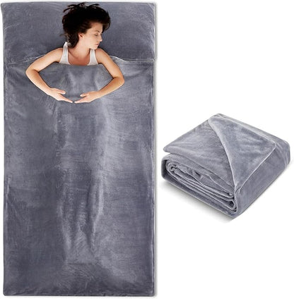 Flannel Sleeping Bag Liner for Adult, Flannel Fluffy Sheet & Camping Sheet for by Remagr