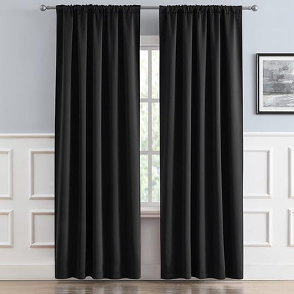 DUALIFE Black Out Curtain Panels Tab Back and Rod Pocket, Sundproof Thermal - Image 2