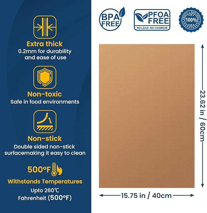 Oven Liners for Bottom of Oven -2Pack Large Heavy Duty Oven Mat, Toaster Gas - Image 3