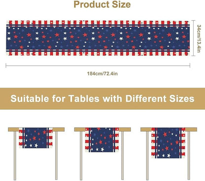 4th of July Table Runner, America Stars Stripes Patriotic Independence Memorial - Image 6
