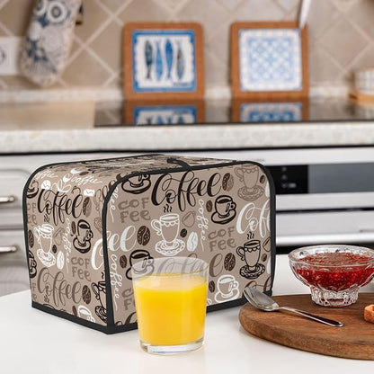 Brown Coffee Pattern 2 Slice Toaster Cover, Waterproof Toaster Dust Cover Bread - Image 7