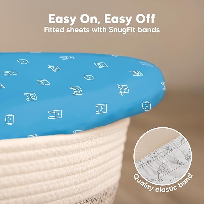 2-Pack Organic Bassinet Sheets for Girls, Boys - Image 5